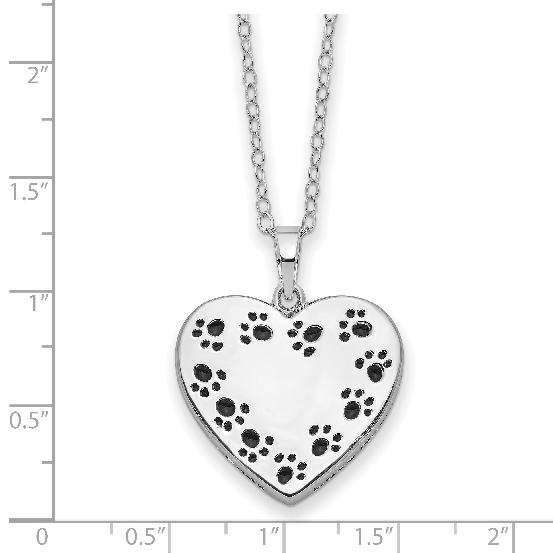 Sentimental Expressions Sterling Silver Rhodium-plated Antiqued Love Never Ends Pet Ash Holder 18in Necklace