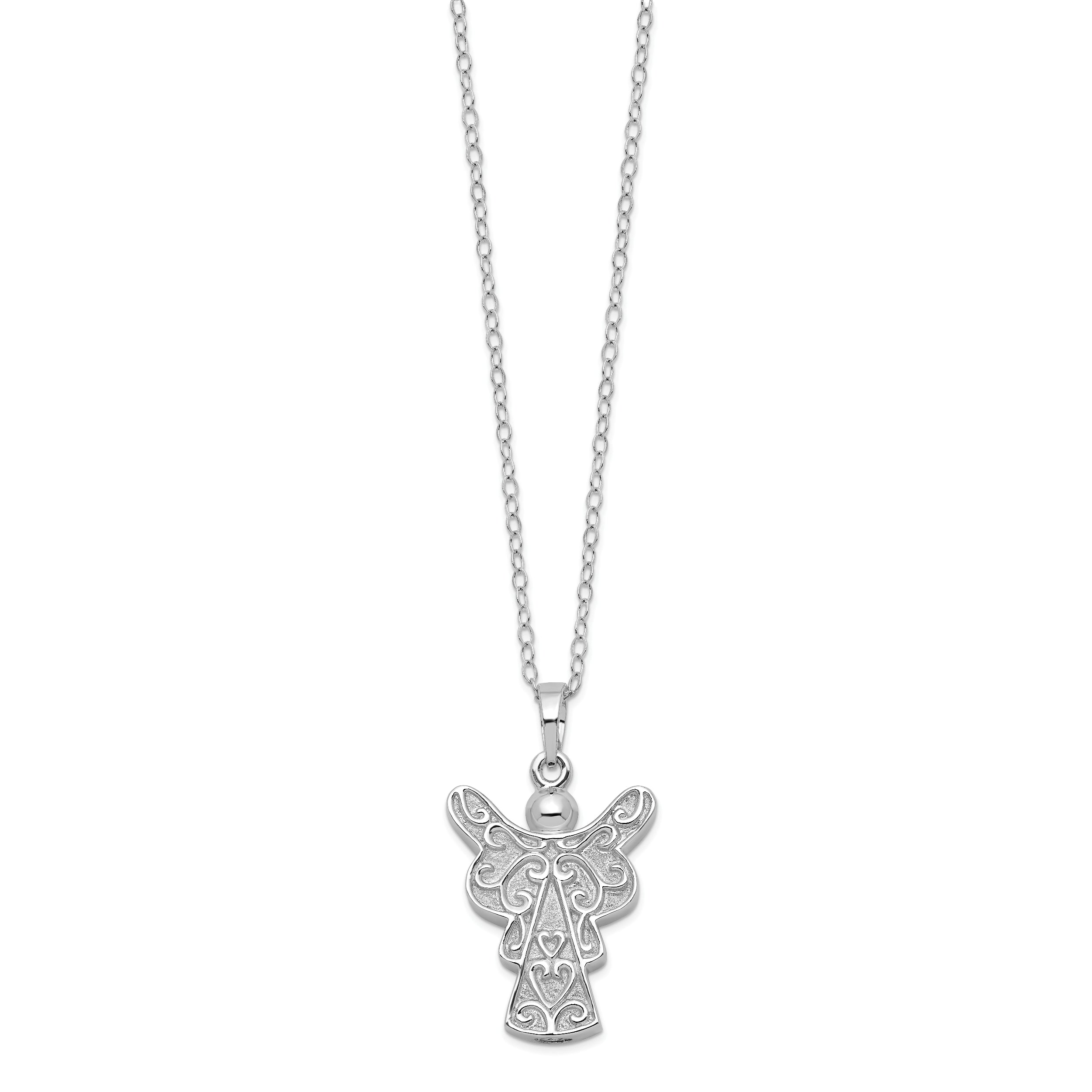 Sentimental Expressions Sterling Silver Rhodium-plated My Angel Ash Holder 18in Necklace