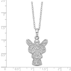 Sentimental Expressions Sterling Silver Rhodium-plated My Angel Ash Holder 18in Necklace