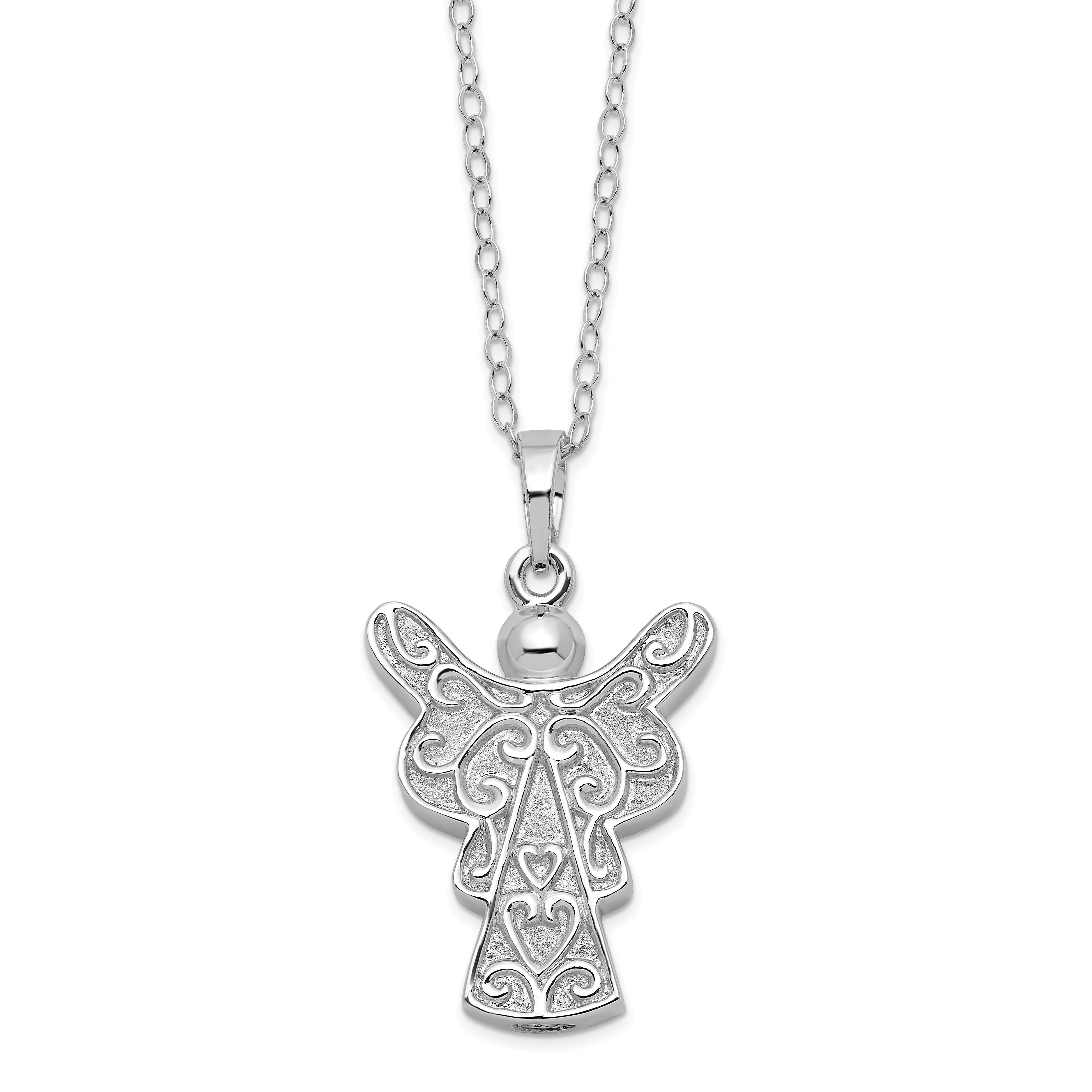 Sentimental Expressions Sterling Silver Rhodium-plated My Angel Ash Holder 18in Necklace