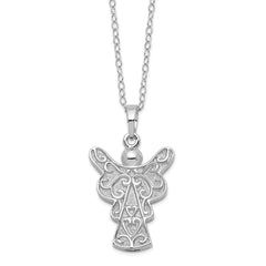 Sentimental Expressions Sterling Silver Rhodium-plated My Angel Ash Holder 18in Necklace