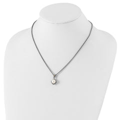 Shey Couture Sterling Silver with 14K Accent 18 Inch Freshwater Cultured Pearl and Diamond Necklace