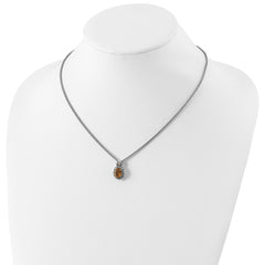 Shey Couture Sterling Silver with 14K Accent 18 Inch Antiqued Oval Citrine Necklace