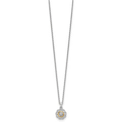 Shey Couture Sterling Silver Rhodium-plated with 14K Accent Diamond 18 inch Necklace