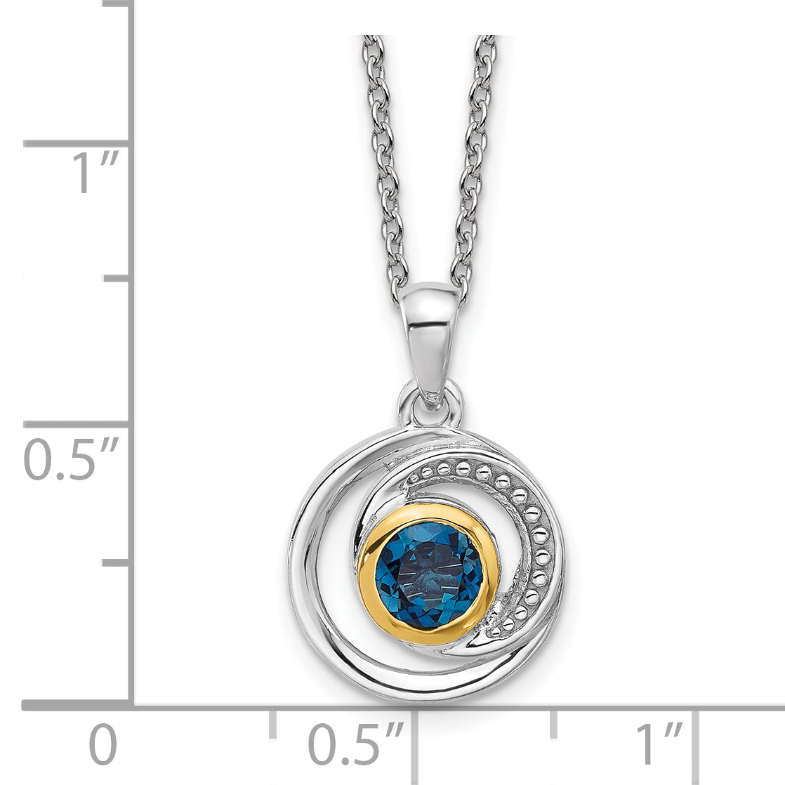 Shey Couture Sterling Silver Rhodium-plated with 14k Accent London Blue Topaz 18 inch Necklace