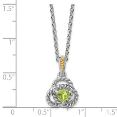 Shey Couture Sterling Silver Rhodium-plated with 14k Accent Peridot 18 inch Necklace