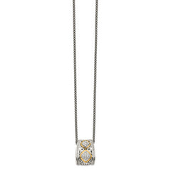 Shey Couture Sterling Silver Antiqued with 14K Accent Diamond 18 Inch Necklace