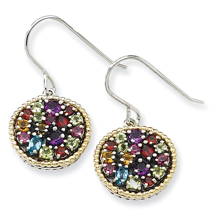 SS w/14k Multi Gemstone Earrings