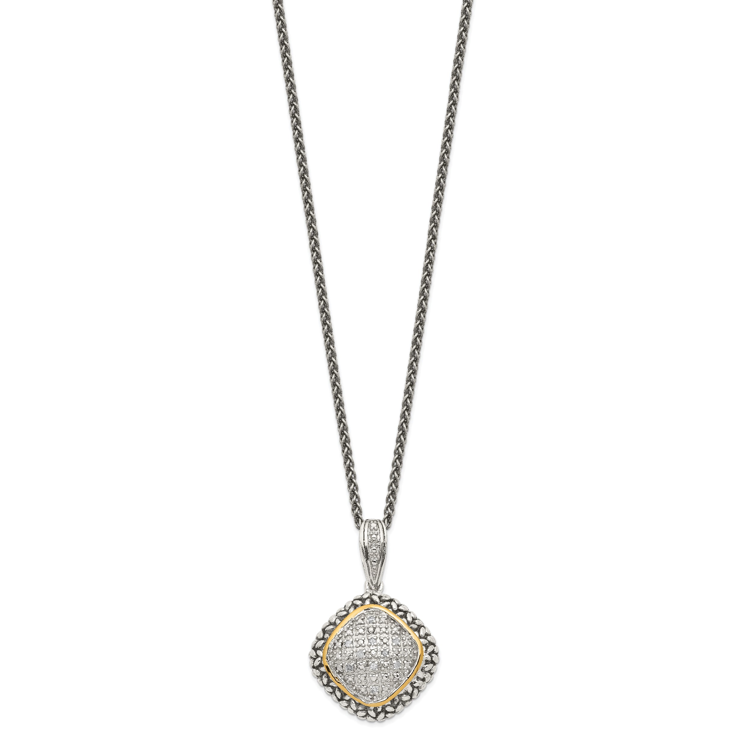 Shey Couture Sterling Silver with 14K Accent 18 Inch Antiqued Diamond Necklace