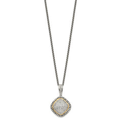 Shey Couture Sterling Silver with 14K Accent 18 Inch Antiqued Diamond Necklace