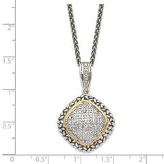 Shey Couture Sterling Silver with 14K Accent 18 Inch Antiqued Diamond Necklace