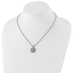 Shey Couture Sterling Silver Antiqued with 14K Accent 18 Inch Diamond Vintage Necklace