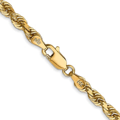 14K 18 Inch 4mm Diamond-cut Quadruple Rope Lobster Clasp Chain