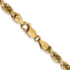 14K 18 Inch 4.5mm Diamond-cut Quadruple Rope Lobster Clasp Chain