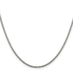 Sterling Silver 1.75mm Diamond-cut Round Box Chain