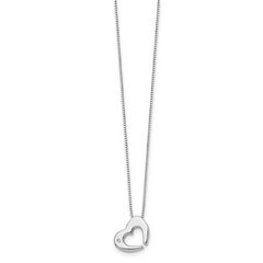 White Ice Sterling Silver Rhodium-plated 18 Inch Diamond Heart Necklace with 2 Inch Extender