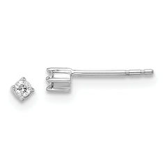 White Ice Sterling Silver Rhodium-plated Diamond Stud Post Earrings