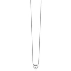 White Ice Sterling Silver Rhodium-plated 18 Inch Diamond Open Heart Necklace with 2 Inch Extender