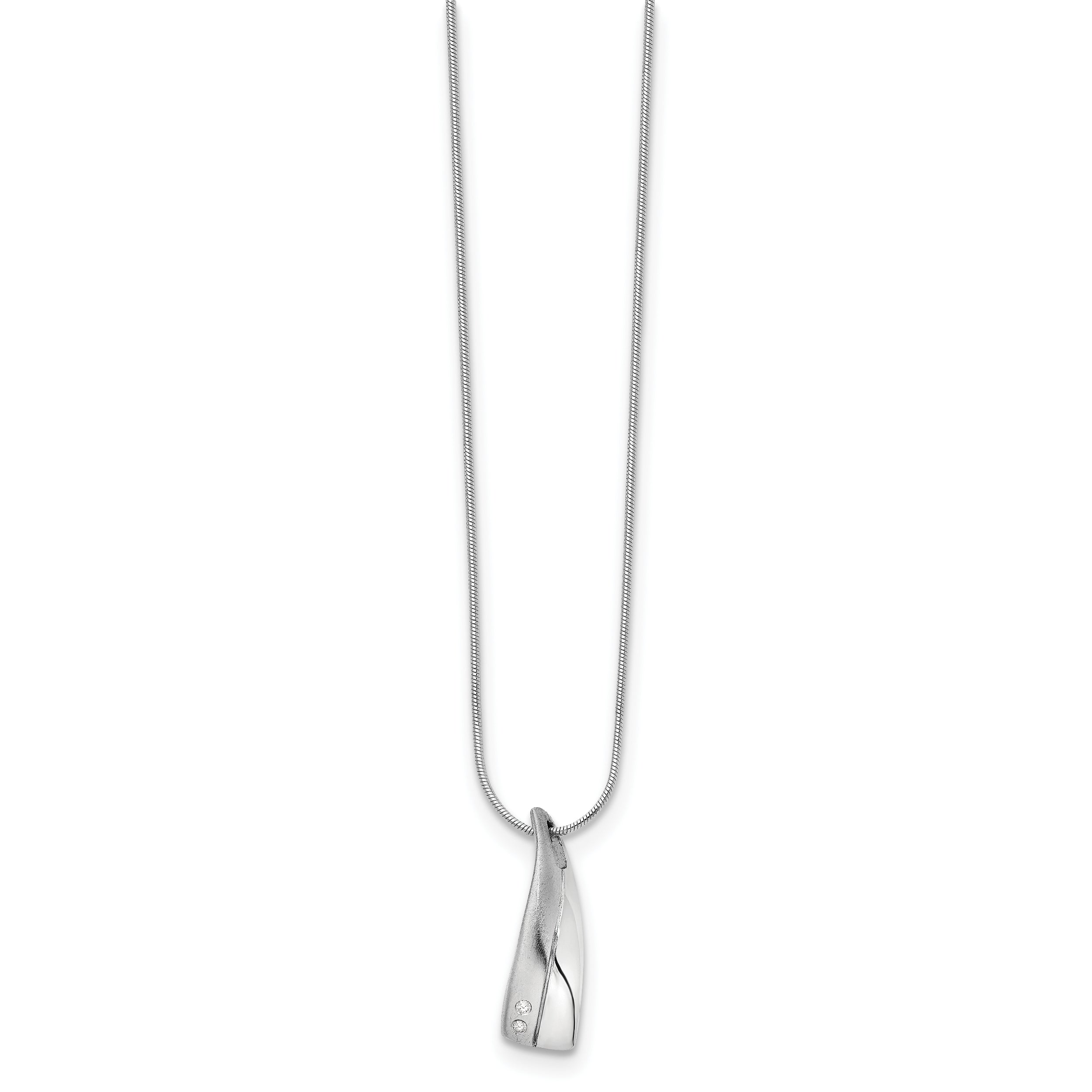 Sophia Jewelers Sterling Silver Diamond Necklace with Rhodium Elegance