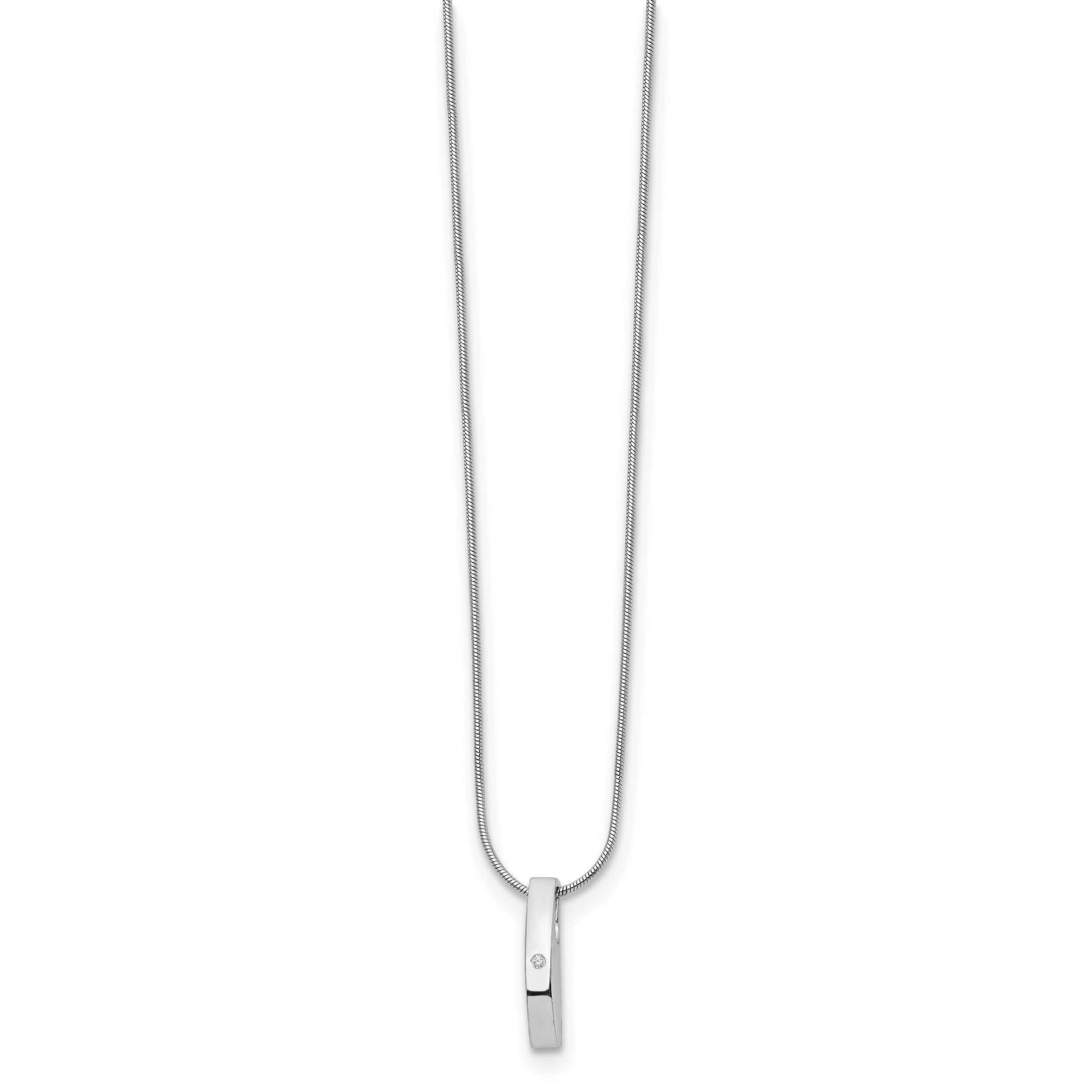 Sophia Jewelers White Ice Sterling Silver Diamond Necklace with Extender