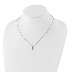 Sophia Jewelers White Ice Sterling Silver Diamond Necklace with Extender