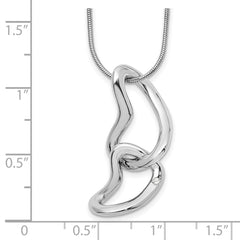 White Ice Sterling Silver Rhodium-plated 18 Inch Diamond Hearts Necklace with 2 Inch Extender