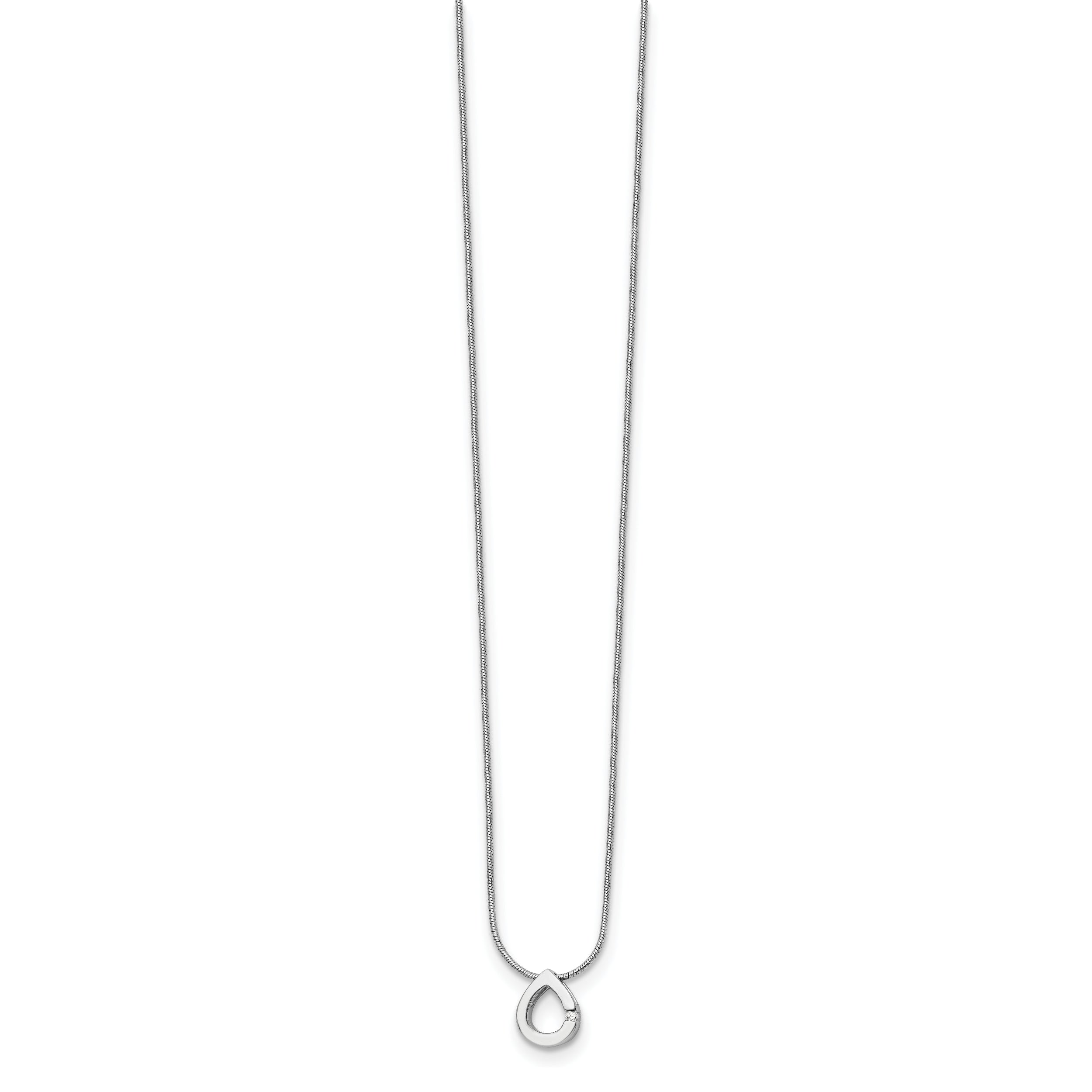 Sophia Jewelers White Ice 925 Sterling Silver Diamond Teardrop Necklace Gift Ready