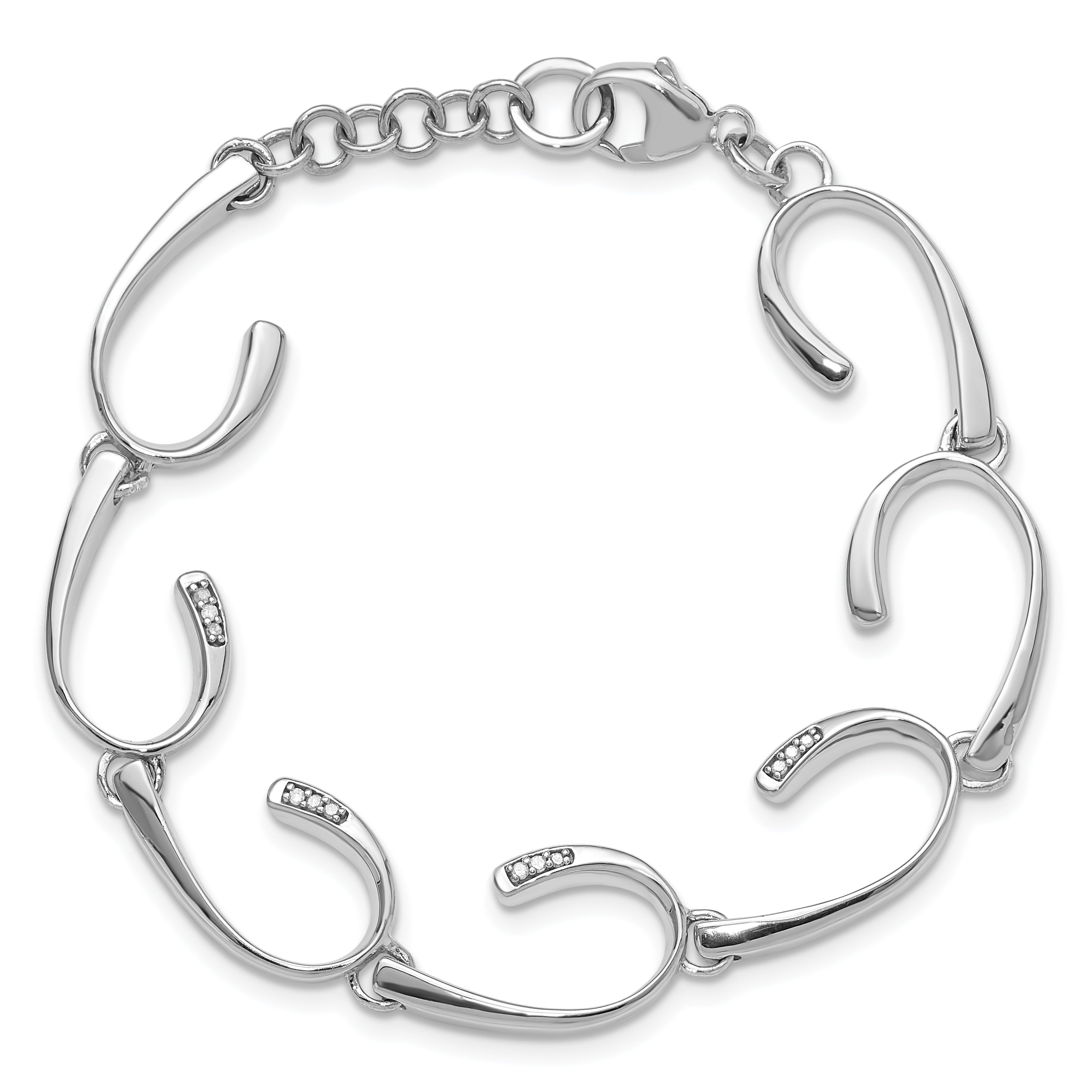 White Ice Sterling Silver Rhodium-plated 7 Inch Diamond Bracelet with 1 Inch Extender