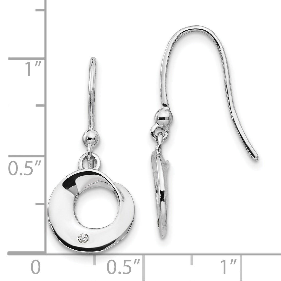 Sophia Jewelers Rhodium-Plated Sterling Silver Diamond Dangle Earrings Gift Ready