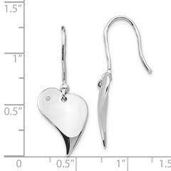 White Ice Sterling Silver Rhodium-plated Diamond Heart Earrings