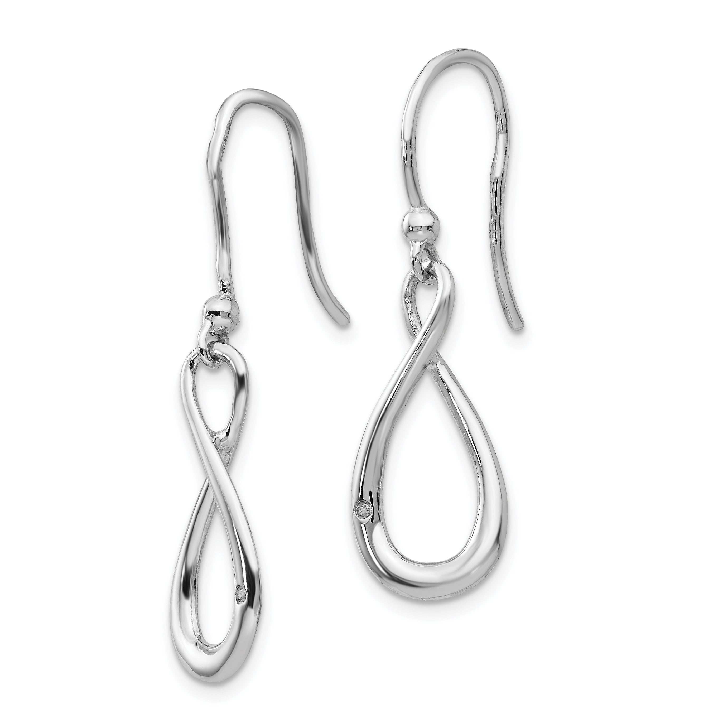 Sophia Jewelers Sterling Silver Diamond Dangle Earrings with Rhodium Finish