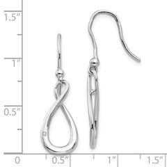 Sophia Jewelers Sterling Silver Diamond Dangle Earrings with Rhodium Finish