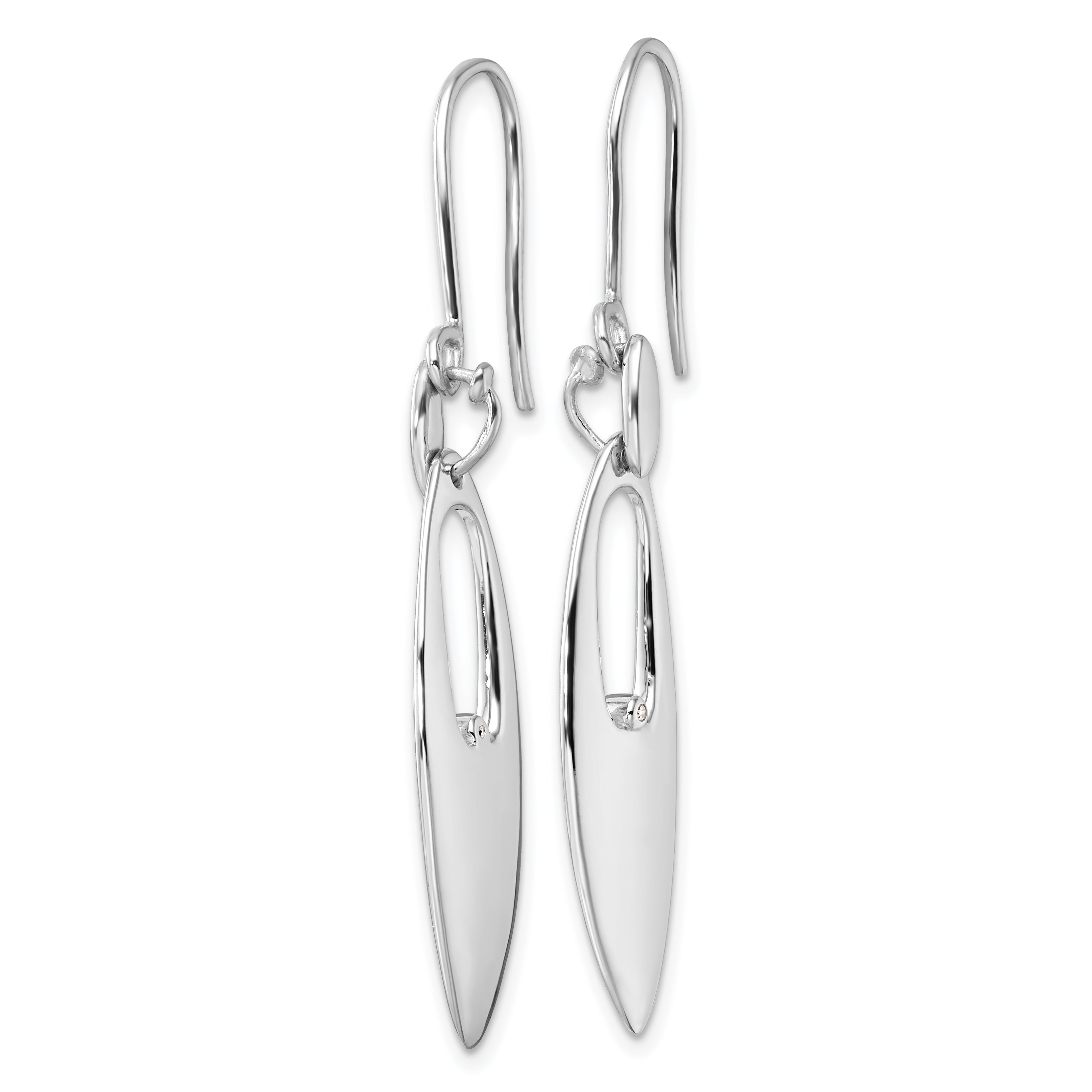 Sophia Jewelers Sterling Silver Diamond Dangle Earrings with Rhodium Finish