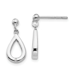 White Ice Sterling Silver Rhodium-plated Diamond Teardrop Dangle Post Earrings