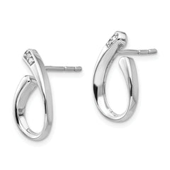 White Ice Sterling Silver Rhodium-plated Diamond Post Earrings