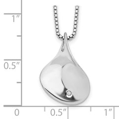 White Ice Sterling Silver Diamond Teardrop Necklace with Extender by Sophia Jewelers