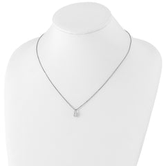 Sophia Jewelers Rhodium-Plated Silver Diamond Teardrop Necklace Elegant Gift-Ready Design