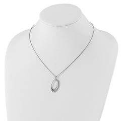 White Ice Sterling Silver Rhodium-plated 18 Inch Open Oval Diamond Necklace with 2 Inch Extender