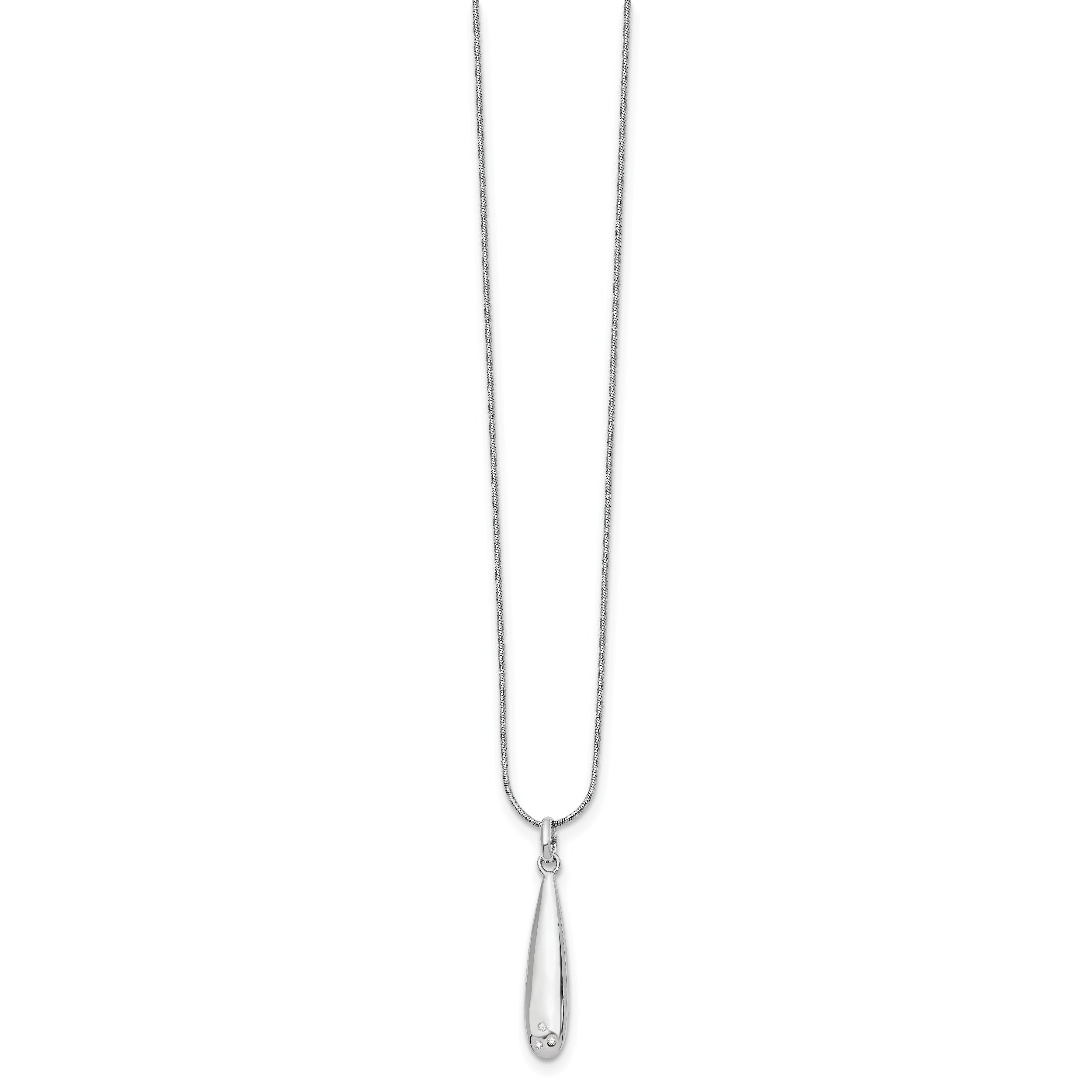 White Ice Sterling Silver Rhodium-plated 18 Inch Diamond Necklace with 2 Inch Extender