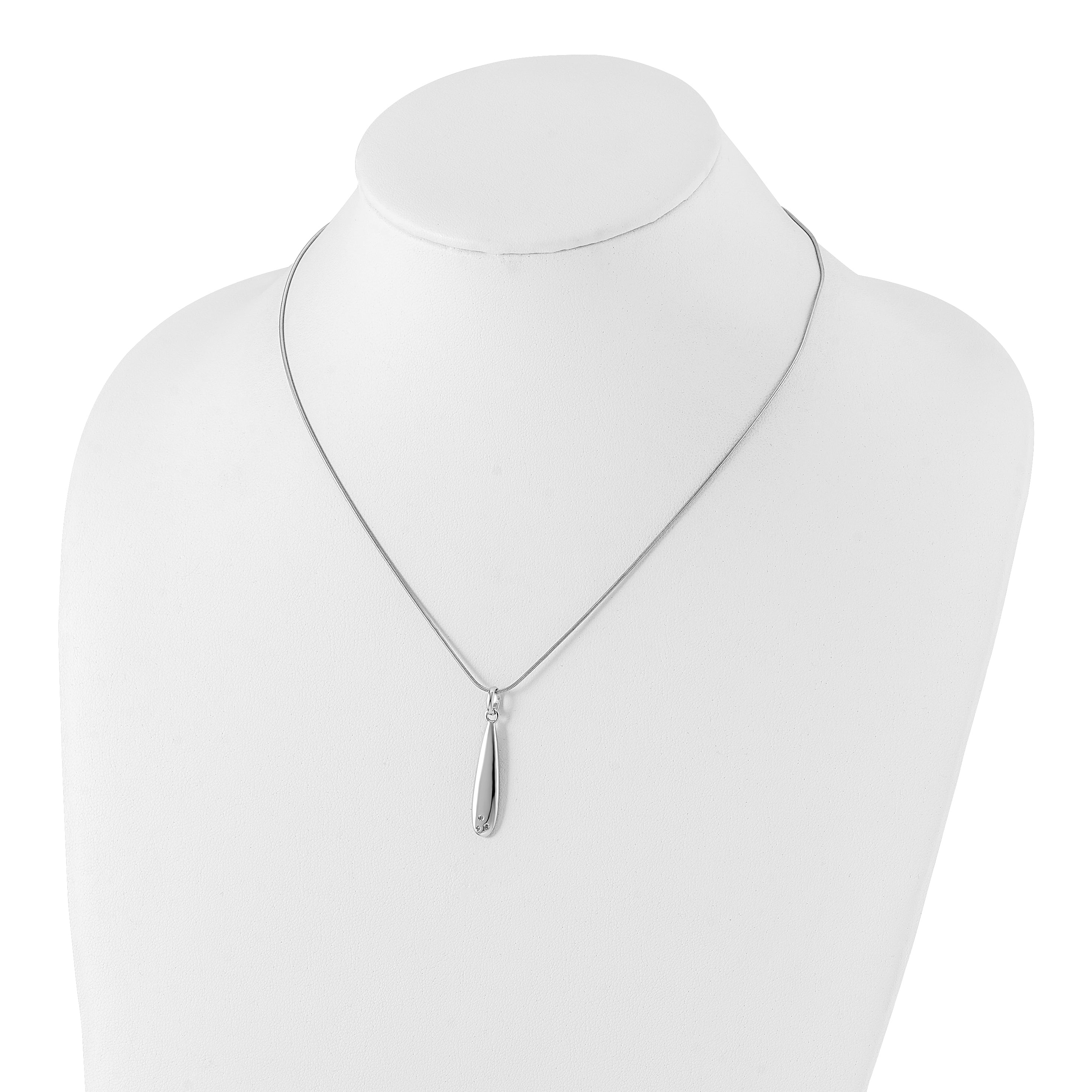 White Ice Sterling Silver Rhodium-plated 18 Inch Diamond Necklace with 2 Inch Extender