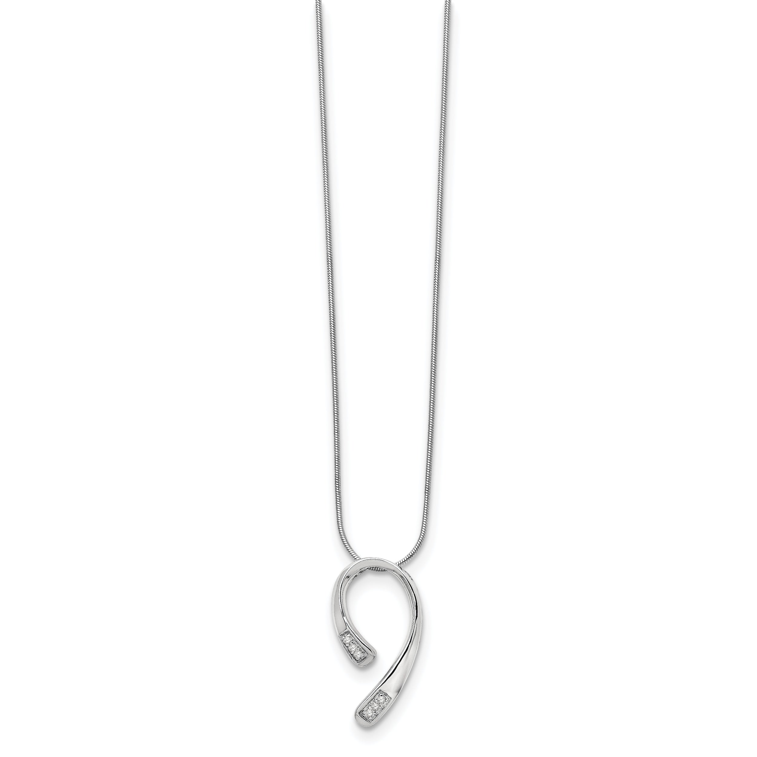 White Ice Sterling Silver Rhodium-plated 18 Inch Diamond Necklace with 2 Inch Extender