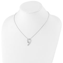 White Ice Sterling Silver Rhodium-plated 18 Inch Diamond Necklace with 2 Inch Extender