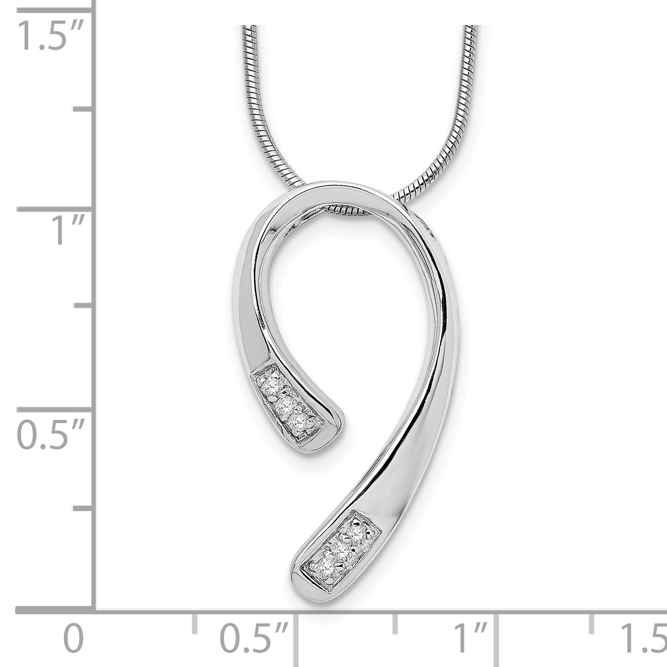 White Ice Sterling Silver Rhodium-plated 18 Inch Diamond Necklace with 2 Inch Extender