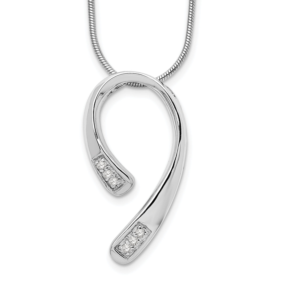 White Ice Sterling Silver Rhodium-plated 18 Inch Diamond Necklace with 2 Inch Extender