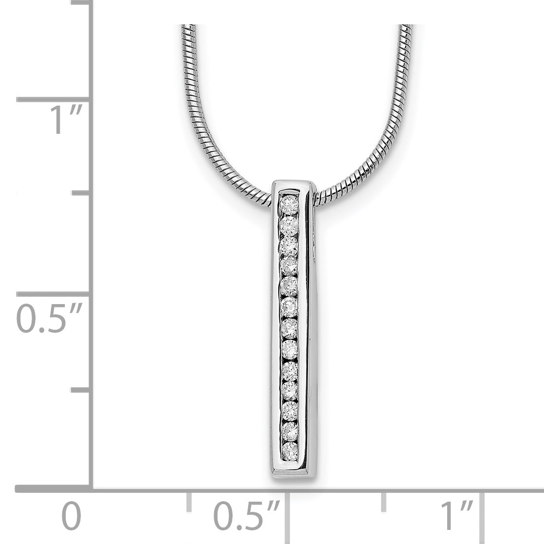 14K White Gold Lab Grown Diamond Vertical Bar Necklace