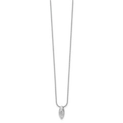 White Ice Sterling Silver Rhodium-plated Satin and Polished 18 Inch Diamond Necklace with 2 Inch Extender