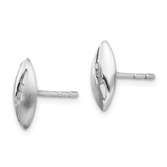 White Ice Sterling Silver Rhodium-plated Satin and Polished Diamond Post Earrings