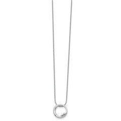 White Ice Sterling Silver Diamond Circle Necklace with Rhodium Finish