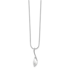 White Ice Sterling Silver Rhodium-plated 18 Inch Diamond Twisted Pendant Necklace with 2 Inch Extender