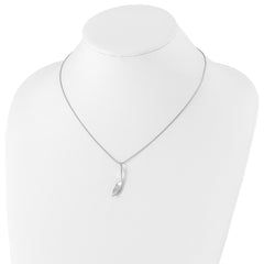 White Ice Sterling Silver Rhodium-plated 18 Inch Diamond Twisted Pendant Necklace with 2 Inch Extender